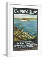 Cunard Line to New York-null-Framed Art Print