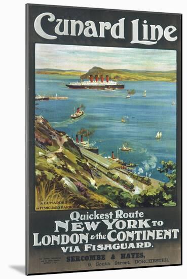 Cunard Line to New York-null-Mounted Art Print
