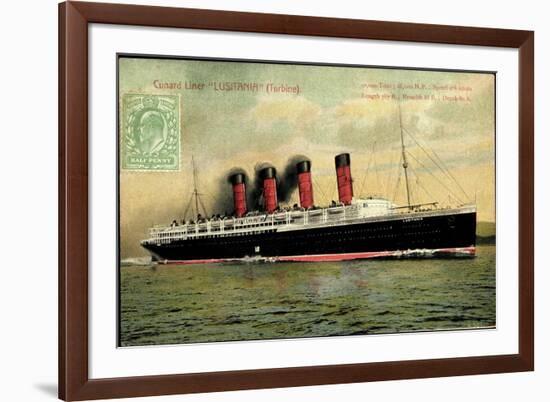 Cunard Line, Turbine Liner Lusitania, Dampfer-null-Framed Giclee Print