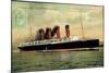 Cunard Line, Turbine Liner Lusitania, Dampfer-null-Mounted Giclee Print