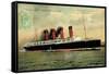 Cunard Line, Turbine Liner Lusitania, Dampfer-null-Framed Stretched Canvas