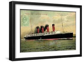 Cunard Line, Turbine Liner Lusitania, Dampfer-null-Framed Giclee Print