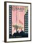 Cunard Line' - Werbeplakat für Reisen von Europa nach Amerika mit der Reederei Cunard Line-Kenneth Shoesmith-Framed Giclee Print