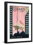 Cunard Line' - Werbeplakat für Reisen von Europa nach Amerika mit der Reederei Cunard Line-Kenneth Shoesmith-Framed Giclee Print