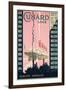 Cunard Line' - Werbeplakat für Reisen von Europa nach Amerika mit der Reederei Cunard Line-Kenneth Shoesmith-Framed Giclee Print