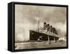 Cunard Liner Lusitania 1915-null-Framed Stretched Canvas