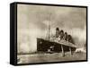 Cunard Liner Lusitania 1915-null-Framed Stretched Canvas