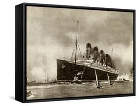 Cunard Liner Lusitania 1915-null-Framed Stretched Canvas