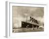 Cunard Liner Lusitania 1915-null-Framed Photographic Print