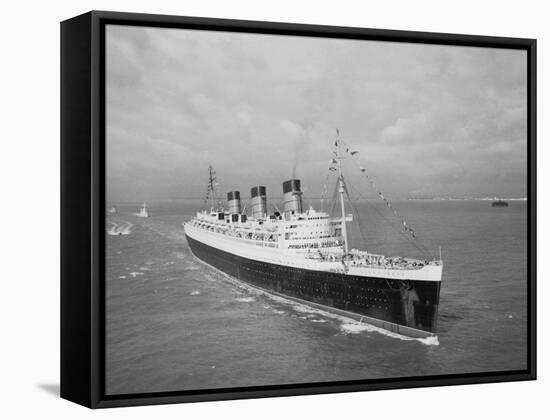 Cunard Liner Queen Mary Leaves Southampton for the Last Time for Her Retirement Berth, October 1967-null-Framed Stretched Canvas