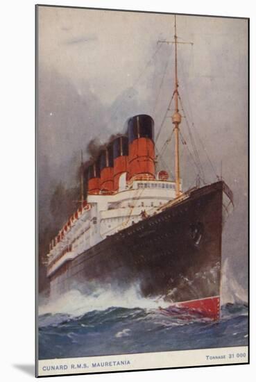 Cunard Liner RMS Mauretania-null-Mounted Giclee Print