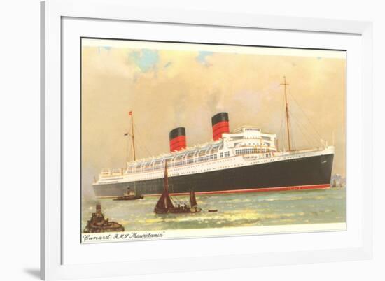 Cunard Mauretania, Ocean Liner-null-Framed Art Print