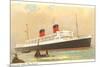 Cunard Mauretania, Ocean Liner-null-Mounted Art Print