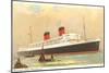 Cunard Mauretania, Ocean Liner-null-Mounted Art Print