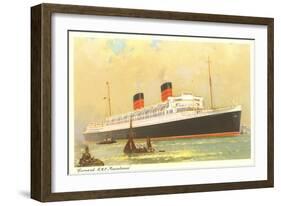 Cunard Mauretania, Ocean Liner-null-Framed Art Print