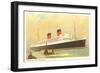 Cunard Mauretania, Ocean Liner-null-Framed Art Print