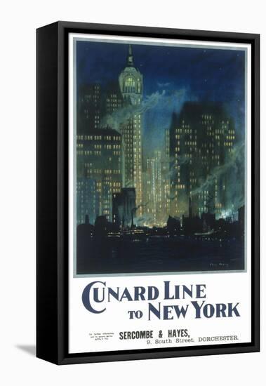 Cunard New York Poster-null-Framed Stretched Canvas