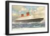 Cunard Ocean Liner RMS Queen Elizabeth-null-Framed Art Print