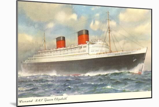 Cunard Ocean Liner RMS Queen Elizabeth-null-Mounted Art Print