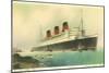 Cunard Ocean Liner RMS Queen Mary-null-Mounted Art Print