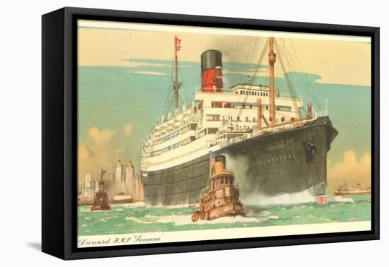 Cunard Ocean Liner RMS Samaria-null-Framed Stretched Canvas