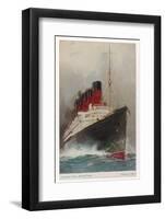 Cunard Passenger Liner on the Transatlantic Run-null-Framed Photographic Print