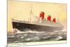 Cunard Queen Mary, Ocean Liner-null-Mounted Art Print