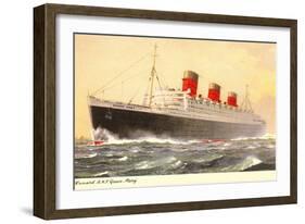 Cunard Queen Mary, Ocean Liner-null-Framed Art Print