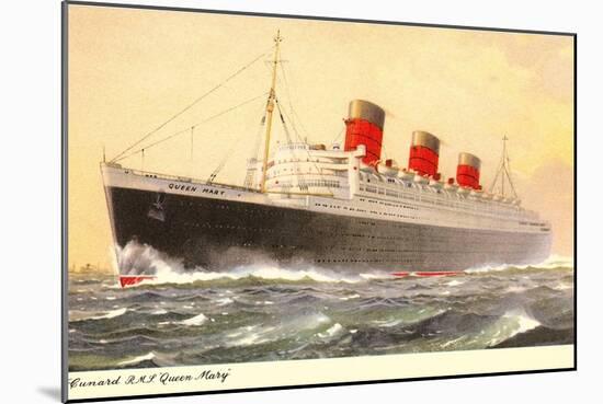 Cunard Queen Mary, Ocean Liner-null-Mounted Art Print