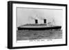 Cunard R M S Queen Elizabeth Ship-Lantern Press-Framed Art Print