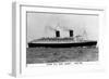 Cunard R M S Queen Elizabeth Ship-Lantern Press-Framed Art Print