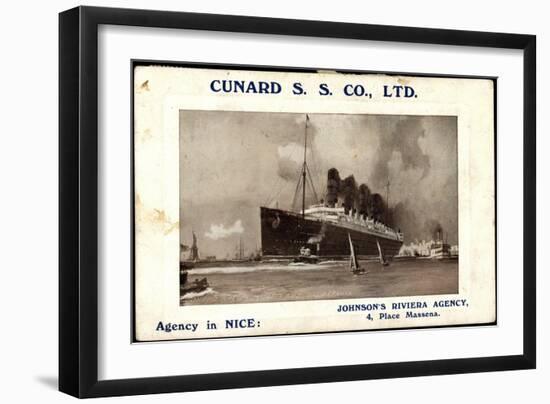 Cunard S.S. Co, R.M.S Lusitania and Mauretania-null-Framed Giclee Print