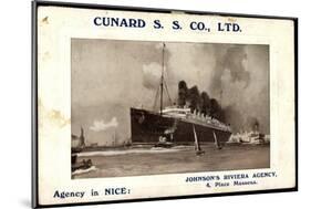 Cunard S.S. Co, R.M.S Lusitania and Mauretania-null-Mounted Giclee Print