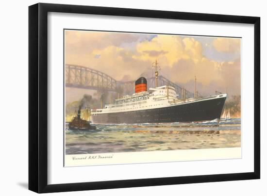 Cunard Saxonia, Ocean Liner-null-Framed Art Print