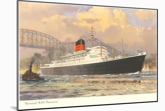 Cunard Saxonia, Ocean Liner-null-Mounted Art Print