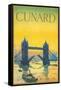 Cunard, Tower Bridge Travel Poster-null-Framed Stretched Canvas