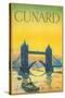 Cunard, Tower Bridge Travel Poster-null-Stretched Canvas