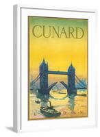 Cunard, Tower Bridge Travel Poster-null-Framed Art Print