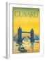 Cunard, Tower Bridge Travel Poster-null-Framed Art Print