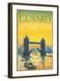 Cunard, Tower Bridge Travel Poster-null-Framed Art Print