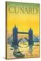 Cunard, Tower Bridge Travel Poster-null-Stretched Canvas