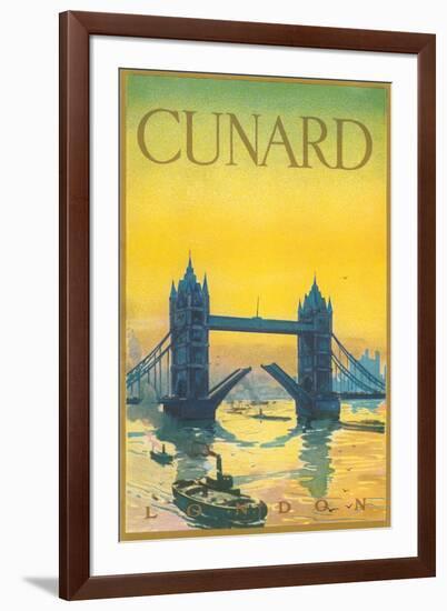 Cunard, Tower Bridge Travel Poster-null-Framed Art Print