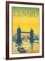 Cunard, Tower Bridge Travel Poster-null-Framed Art Print