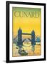 Cunard, Tower Bridge Travel Poster-null-Framed Art Print