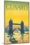 Cunard, Tower Bridge Travel Poster-null-Mounted Art Print