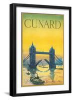 Cunard, Tower Bridge Travel Poster-null-Framed Art Print