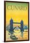 Cunard, Tower Bridge Travel Poster-null-Framed Art Print