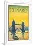 Cunard Travel Poster-null-Framed Art Print