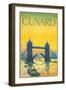 Cunard Travel Poster-null-Framed Premium Giclee Print