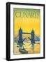 Cunard Travel Poster-null-Framed Premium Giclee Print